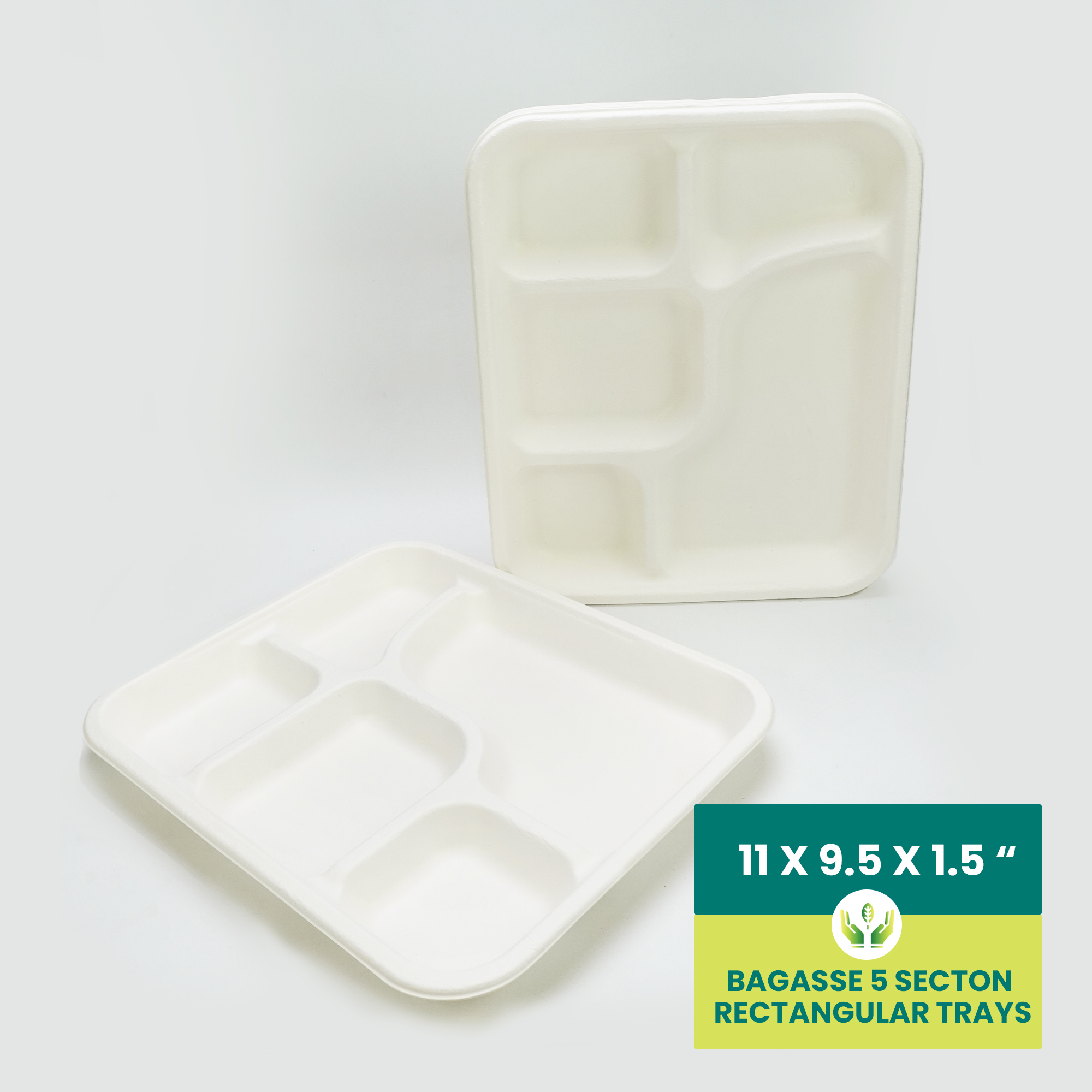 Disposable 5-Section Rectangular Tray 